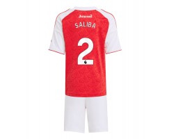 Arsenal William Saliba #2 Domácí dres komplet pro Děti 2025-26 Krátkým Rukávem (+ Krátké kalhoty)