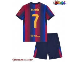 Barcelona Fermin Lopez #7 Domácí dres komplet pro Děti 2026-27 Krátkým Rukávem (+ Krátké kalhoty)