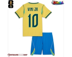 Brazílie Vinicius Junior #10 Domácí dres komplet pro Děti MS 2026 Krátkým Rukávem (+ Krátké kalhoty)