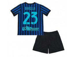 Inter Milan Nicolo Barella #23 Domácí dres komplet pro Děti 2025-26 Krátkým Rukávem (+ Krátké kalhoty)