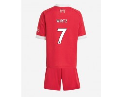 Liverpool Florian Wirtz #7 Domácí dres komplet pro Děti 2025-26 Krátkým Rukávem (+ Krátké kalhoty)