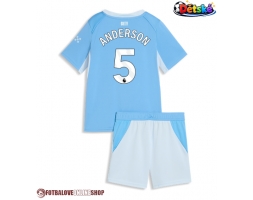 Manchester City Elliot Anderson #5 Domácí dres komplet pro Děti 2026-27 Krátkým Rukávem (+ Krátké kalhoty)