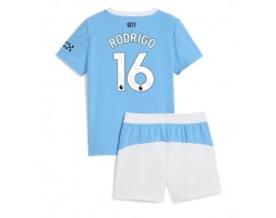 Manchester City Rodri Hernandez #16 Domácí dres komplet pro Děti 2025-26 Krátkým Rukávem (+ Krátké kalhoty)