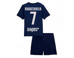 Paris Saint-Germain Khvicha Kvaratskhelia #7 Domácí dres komplet pro Děti 2025-26 Krátkým Rukávem (+ Krátké kalhoty)