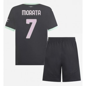 AC Milan Alvaro Morata #7 Alternativní dres komplet pro Děti 2024-25 Krátkým Rukávem (+ Krátké kalhoty)