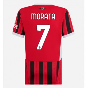 AC Milan Alvaro Morata #7 Domácí Dres pro Dámy 2024-25 Krátkým Rukávem