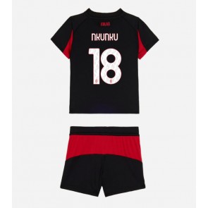 AC Milan Christopher Nkunku #18 Domácí dres komplet pro Děti 2025-26 Krátkým Rukávem (+ Krátké kalhoty)