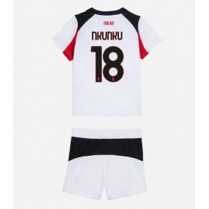AC Milan Christopher Nkunku #18 Venkovní dres komplet pro Děti 2025-26 Krátkým Rukávem (+ Krátké kalhoty)
