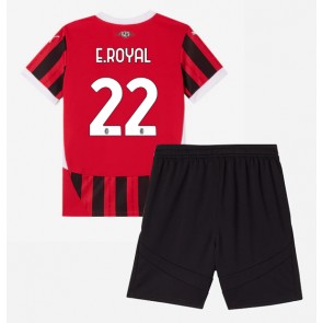AC Milan Emerson Royal #22 Domácí dres komplet pro Děti 2024-25 Krátkým Rukávem (+ Krátké kalhoty)