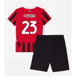 AC Milan Fikayo Tomori #23 Domácí dres komplet pro Děti 2024-25 Krátkým Rukávem (+ Krátké kalhoty)