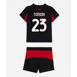 AC Milan Fikayo Tomori #23 Domácí dres komplet pro Děti 2025-26 Krátkým Rukávem (+ Krátké kalhoty)