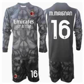 AC Milan Mike Maignan #16 Brankář Domácí dres komplet pro Děti 2024-25 Dlouhým Rukávem (+ Krátké kalhoty)