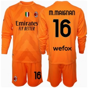 AC Milan Mike Maignan #16 Brankář Venkovní dres komplet pro Děti 2024-25 Dlouhým Rukávem (+ Krátké kalhoty)