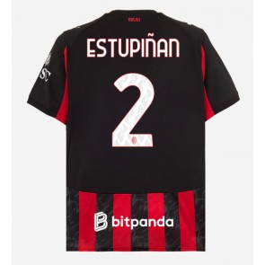 AC Milan Pervis Estupinan #2 Domácí Dres 2025-26 Krátkým Rukávem