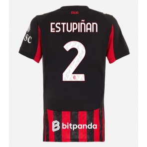 AC Milan Pervis Estupinan #2 Domácí Dres pro Dámy 2025-26 Krátkým Rukávem