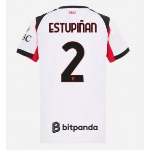 AC Milan Pervis Estupinan #2 Venkovní Dres pro Dámy 2025-26 Krátkým Rukávem AC Milan Pervis Estupinan #2 Venkovní Dres pro Dámy 2025-26 Krátkým Rukávem