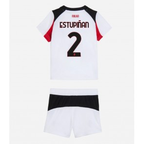 AC Milan Pervis Estupinan #2 Venkovní dres komplet pro Děti 2025-26 Krátkým Rukávem (+ Krátké kalhoty)