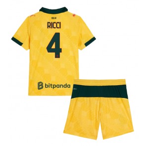 AC Milan Samuele Ricci #4 Alternativní dres komplet pro Děti 2025-26 Krátkým Rukávem (+ Krátké kalhoty)