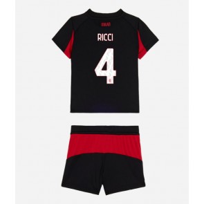 AC Milan Samuele Ricci #4 Domácí dres komplet pro Děti 2025-26 Krátkým Rukávem (+ Krátké kalhoty)
