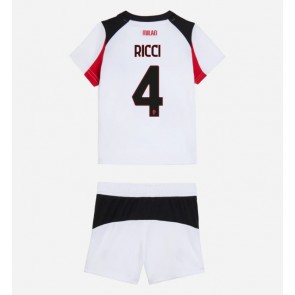 AC Milan Samuele Ricci #4 Venkovní dres komplet pro Děti 2025-26 Krátkým Rukávem (+ Krátké kalhoty)