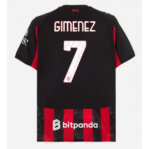 AC Milan Santiago Gimenez #7 Domácí Dres 2025-26 Krátkým Rukávem