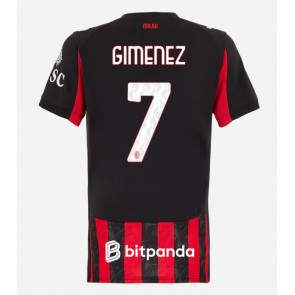 AC Milan Santiago Gimenez #7 Domácí Dres pro Dámy 2025-26 Krátkým Rukávem AC Milan Santiago Gimenez #7 Domácí Dres pro Dámy 2025-26 Krátkým Rukávem