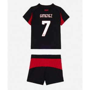 AC Milan Santiago Gimenez #7 Domácí dres komplet pro Děti 2025-26 Krátkým Rukávem (+ Krátké kalhoty)