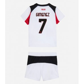 AC Milan Santiago Gimenez #7 Venkovní dres komplet pro Děti 2025-26 Krátkým Rukávem (+ Krátké kalhoty)