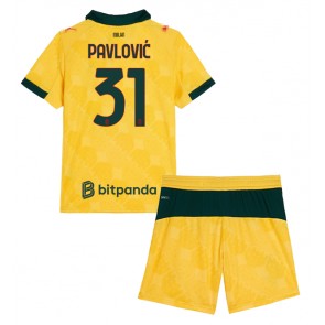 AC Milan Strahinja Pavlovic #31 Alternativní dres komplet pro Děti 2025-26 Krátkým Rukávem (+ Krátké kalhoty)