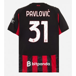 AC Milan Strahinja Pavlovic #31 Domácí Dres 2025-26 Krátkým Rukávem