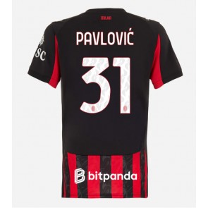 AC Milan Strahinja Pavlovic #31 Domácí Dres pro Dámy 2025-26 Krátkým Rukávem