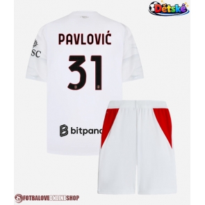 AC Milan Strahinja Pavlovic #31 Venkovní dres komplet pro Děti 2026-27 Krátkým Rukávem (+ Krátké kalhoty)