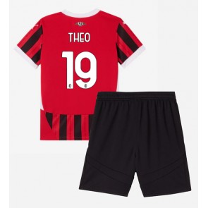 AC Milan Theo Hernandez #19 Domácí dres komplet pro Děti 2024-25 Krátkým Rukávem (+ Krátké kalhoty)
