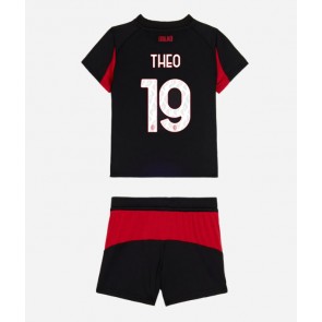 AC Milan Theo Hernandez #19 Domácí dres komplet pro Děti 2025-26 Krátkým Rukávem (+ Krátké kalhoty)