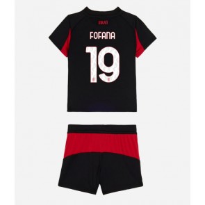 AC Milan Youssouf Fofana #19 Domácí dres komplet pro Děti 2025-26 Krátkým Rukávem (+ Krátké kalhoty)