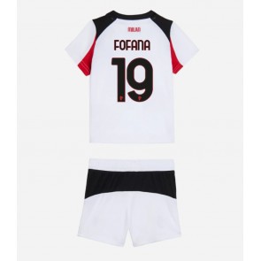 AC Milan Youssouf Fofana #19 Venkovní dres komplet pro Děti 2025-26 Krátkým Rukávem (+ Krátké kalhoty)