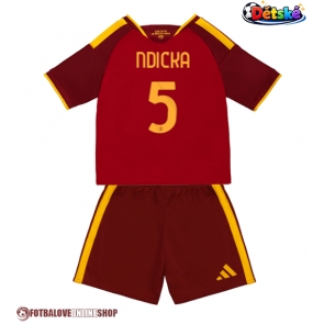 AS Roma Evan Ndicka #5 Domácí dres komplet pro Děti 2026-27 Krátkým Rukávem (+ Krátké kalhoty)