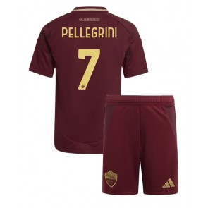 AS Roma Lorenzo Pellegrini #7 Domácí dres komplet pro Děti 2024-25 Krátkým Rukávem (+ Krátké kalhoty)