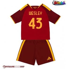 AS Roma Wesley Franca #43 Domácí dres komplet pro Děti 2026-27 Krátkým Rukávem (+ Krátké kalhoty)