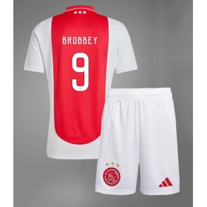 Ajax Brian Brobbey #9 Domácí dres komplet pro Děti 2024-25 Krátkým Rukávem (+ Krátké kalhoty)