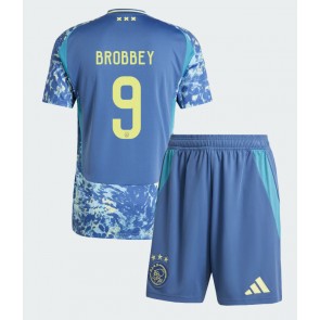 Ajax Brian Brobbey #9 Venkovní dres komplet pro Děti 2024-25 Krátkým Rukávem (+ Krátké kalhoty)