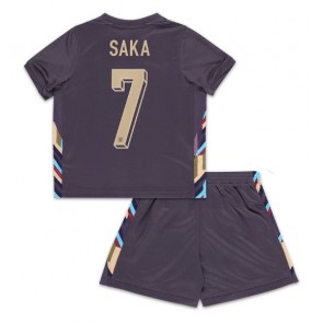 Anglie Bukayo Saka #7 Venkovní dres komplet pro Děti ME 2024 Krátkým Rukávem (+ Krátké kalhoty)