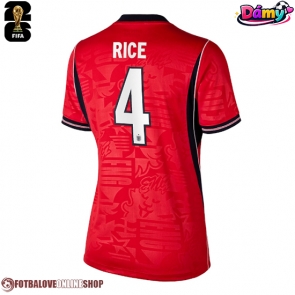 Anglie Declan Rice #4 Venkovní Dres pro Dámy MS 2026 Krátkým Rukávem