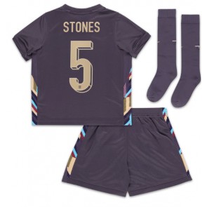 Anglie John Stones #5 Venkovní dres komplet pro Děti ME 2024 Krátkým Rukávem (+ Krátké kalhoty)