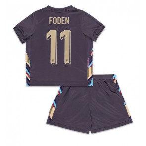Anglie Phil Foden #11 Venkovní dres komplet pro Děti ME 2024 Krátkým Rukávem (+ Krátké kalhoty)