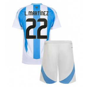 Argentina Lautaro Martinez #22 Domácí dres komplet pro Děti Copa America 2024 Krátkým Rukávem (+ Krátké kalhoty)