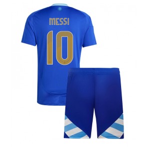 Argentina Lionel Messi #10 Venkovní dres komplet pro Děti Copa America 2024 Krátkým Rukávem (+ Krátké kalhoty)