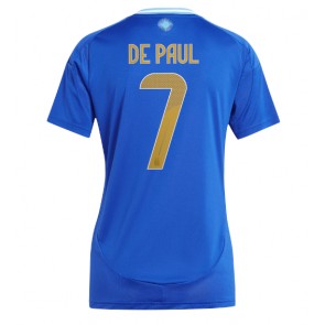 Argentina Rodrigo De Paul #7 Venkovní Dres pro Dámy Copa America 2024 Krátkým Rukávem