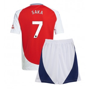 Arsenal Bukayo Saka #7 Domácí dres komplet pro Děti 2024-25 Krátkým Rukávem (+ Krátké kalhoty)