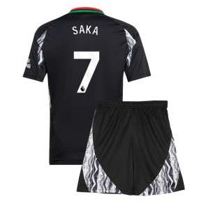 Arsenal Bukayo Saka #7 Venkovní dres komplet pro Děti 2024-25 Krátkým Rukávem (+ Krátké kalhoty)